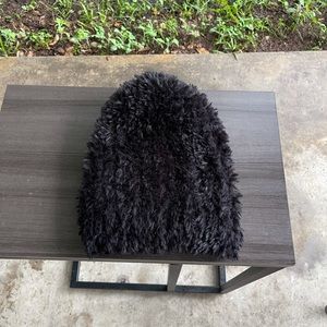 Free People, slouchy fuzzy beanie. Black.